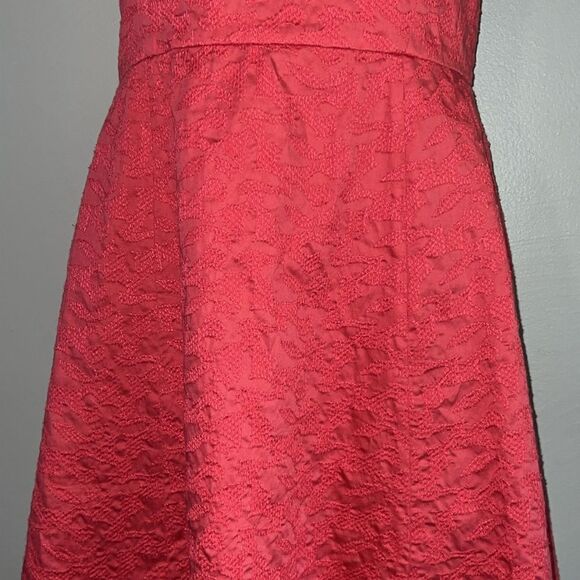 AnnTaylor 100% cotton jacquard marked damask halter dress - Picture 5 of 8